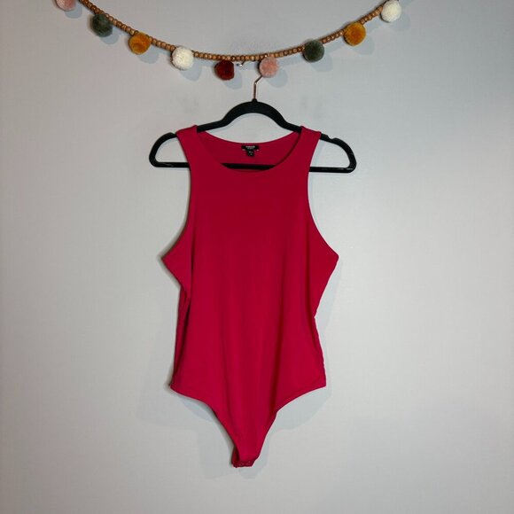 Express bright pink Body Contour sleeveless bodysuit - Picture 1 of 4
